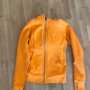 Lulu Lemon Orange Scuba Zip up Sweatshirt size 4